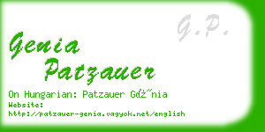 genia patzauer business card